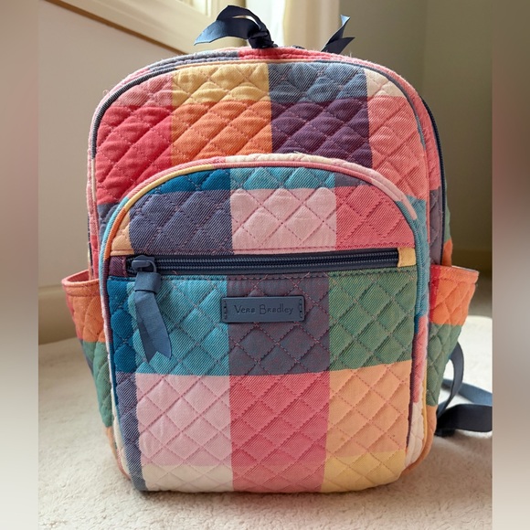 Vera Bradley Handbags - Like New Vera Bradley Tropics Plaid Colorful Patchwork Small Backpack